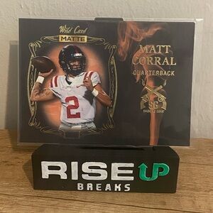 2022 Wild Card MATTE - Smoking Guns Black - Orange Smoke #SG-7 Matt Corral (RC)